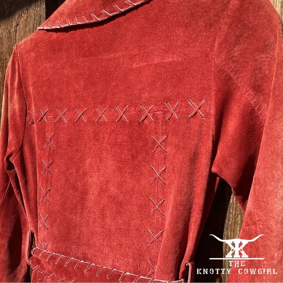 Wet Seal Red Suede Jacket Sz SS-mana - Picture 2 of 4